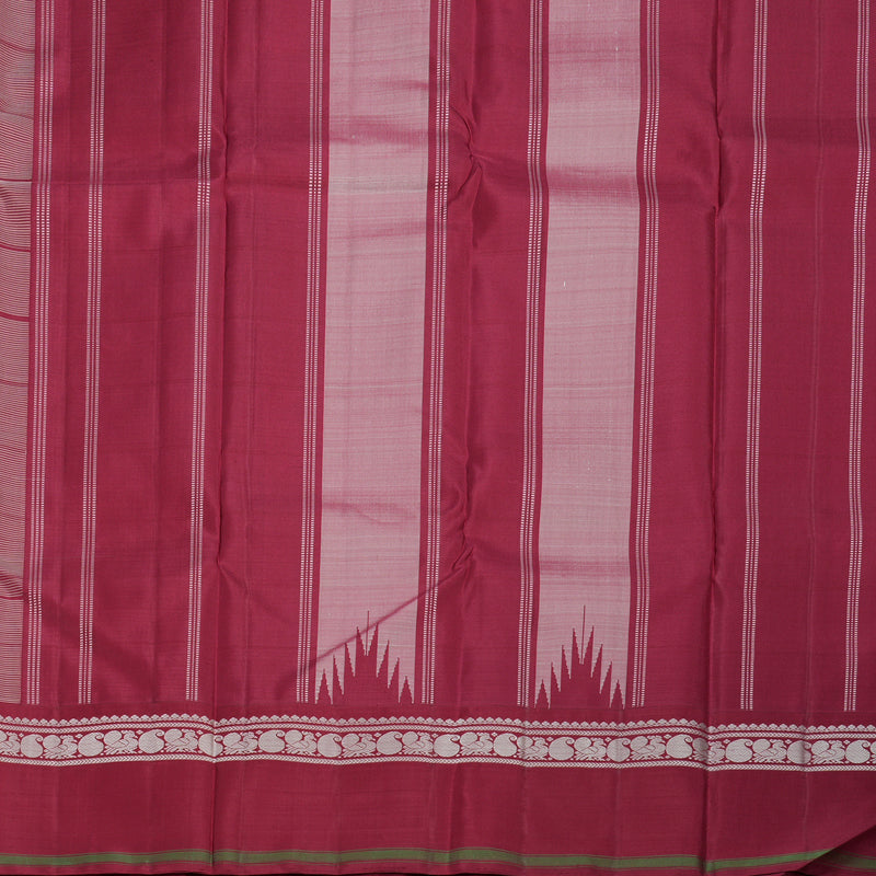 Hayagrivas Handloom Ivory Kanjivaram Silk Saree with Ganga Jamuna Border KBE1818L2-2