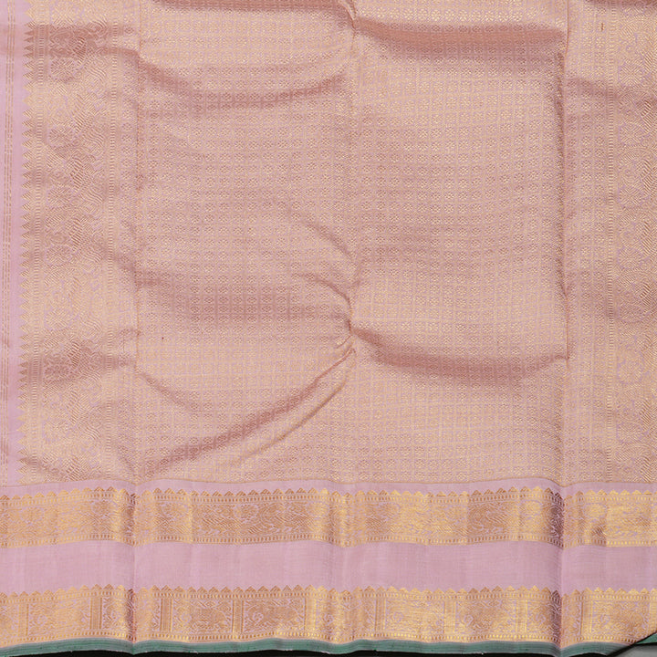 Hayagrivas Handloom Light Pista Green Kanjivaram Silk Saree with Baby Pink Border KBE1819L2-1