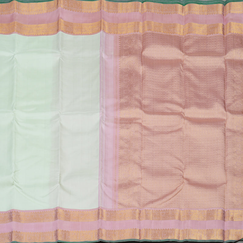 Hayagrivas Handloom Light Pista Green Kanjivaram Silk Saree with Baby Pink Border KBE1819L2-1