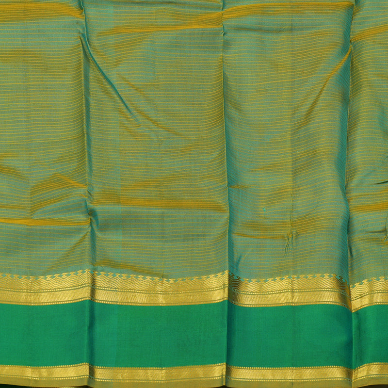 Hayagrivas Sea Blue Handloom Kanjivaram Silk Saree with Sea Green Border KBE181D1-2