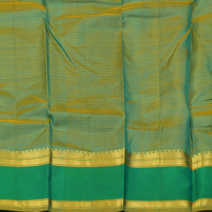 Hayagrivas Sea Blue Handloom Kanjivaram Silk Saree with Sea Green Border KBE181D1-2