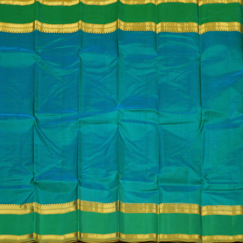 Hayagrivas Sea Blue Handloom Kanjivaram Silk Saree with Sea Green Border KBE181D1-2