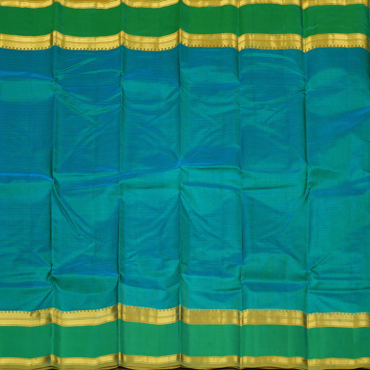 Hayagrivas Sea Blue Handloom Kanjivaram Silk Saree with Sea Green Border KBE181D1-2