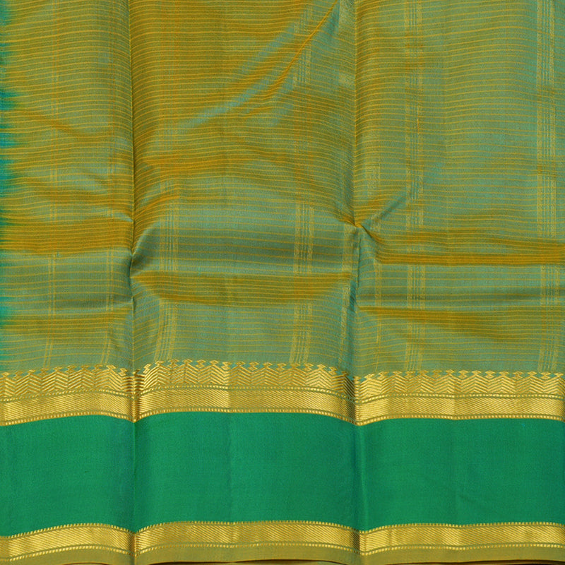 Hayagrivas Sea Blue Handloom Kanjivaram Silk Saree with Sea Green Border KBE181D1-2