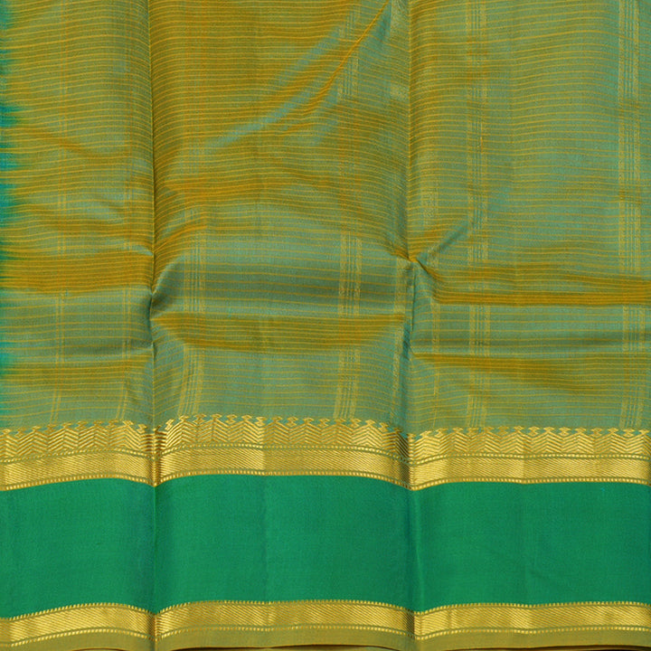 Hayagrivas Sea Blue Handloom Kanjivaram Silk Saree with Sea Green Border KBE181D1-2