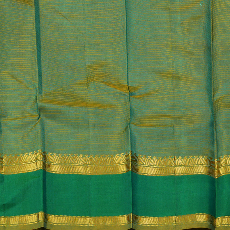 Hayagrivas Sea Blue Handloom Kanjivaram Silk Saree with Sea Green Border KBE181D1-4