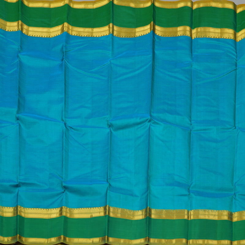 Hayagrivas Sea Blue Handloom Kanjivaram Silk Saree with Sea Green Border KBE181D1-4