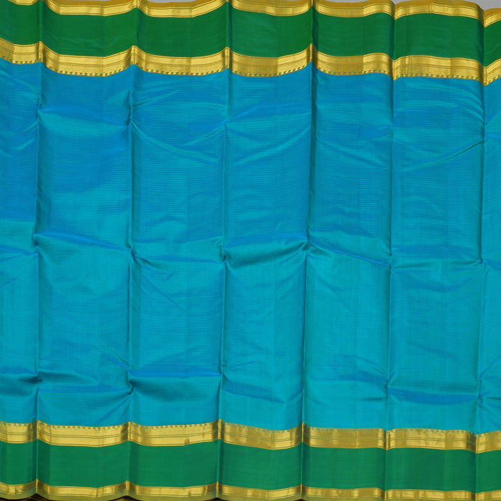 Hayagrivas Sea Blue Handloom Kanjivaram Silk Saree with Sea Green Border KBE181D1-4