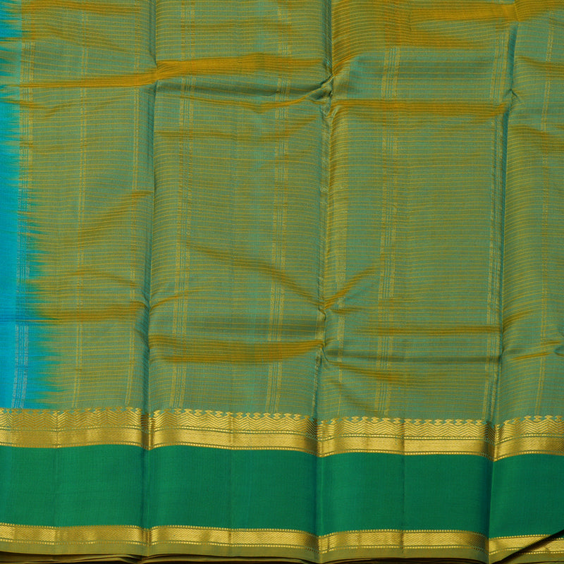 Hayagrivas Sea Blue Handloom Kanjivaram Silk Saree with Sea Green Border KBE181D1-4