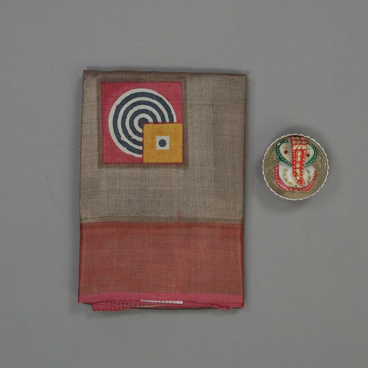 Hayagrivas Light Brown Pure Tussar Silk Saree KBE1820L1-11