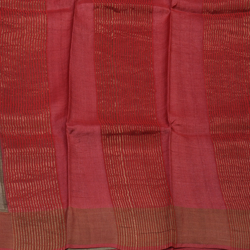 Hayagrivas Light Brown Pure Tussar Silk Saree KBE1820L1-11