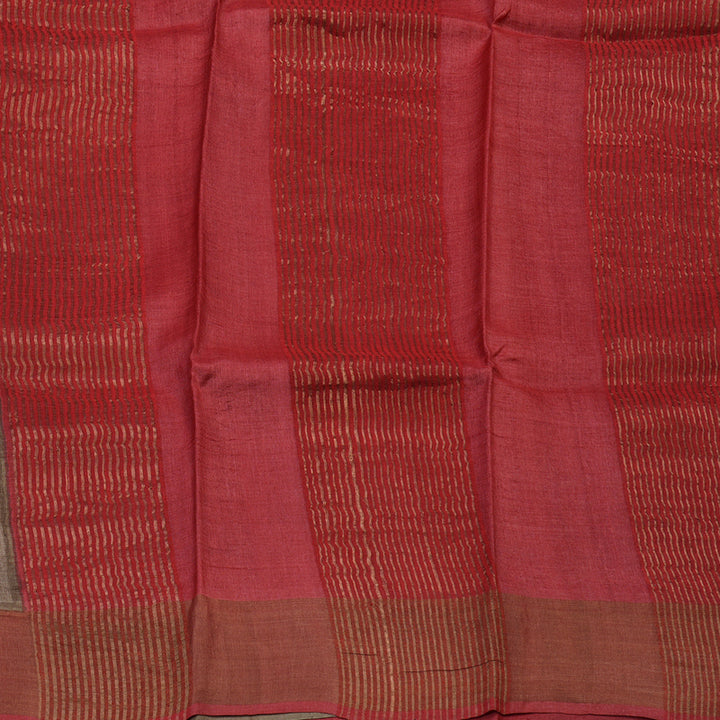 Hayagrivas Light Brown Pure Tussar Silk Saree KBE1820L1-11