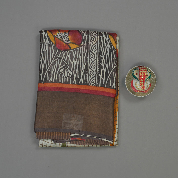 Hayagrivas Half White Pure Tussar Silk Saree KBE1820L1-15