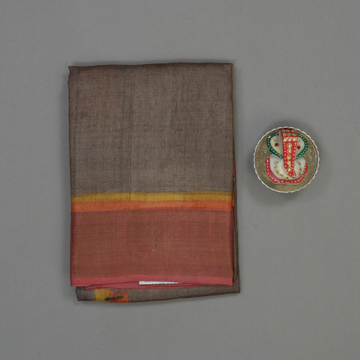 Hayagrivas Royal Grey Pure Tussar Silk Saree KBE1820L1-6