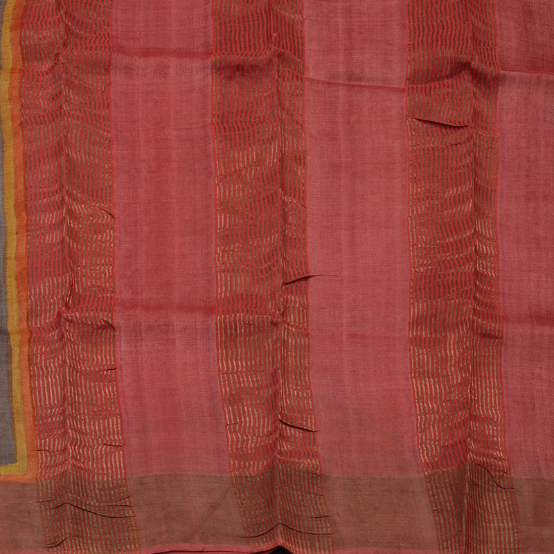 Hayagrivas Royal Grey Pure Tussar Silk Saree KBE1820L1-6
