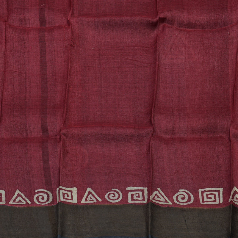 Hayagrivas Deep Grey Pure Tussar Silk Saree KBE1820L1-7