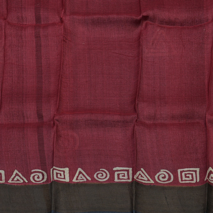 Hayagrivas Deep Grey Pure Tussar Silk Saree KBE1820L1-7