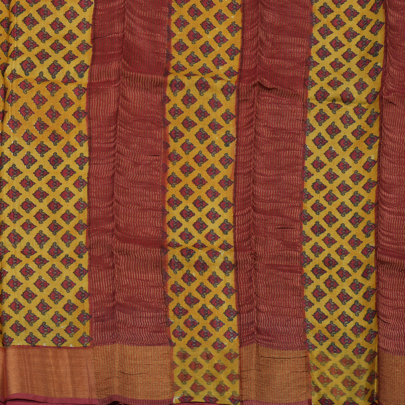 Hayagrivas Light Brown Pure Tussar Silk Saree KBE1820L1-8