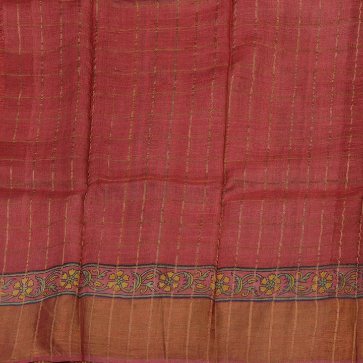 Hayagrivas Elaichi Green Pure Tussar Silk Saree KBE1820L3-1