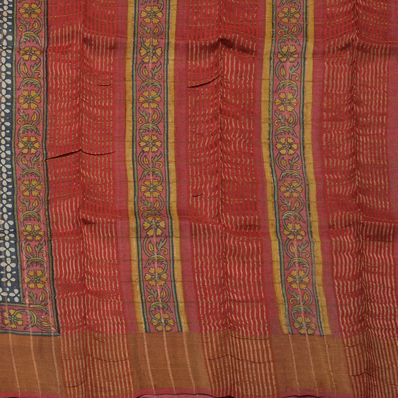 Hayagrivas Elaichi Green Pure Tussar Silk Saree KBE1820L3-1