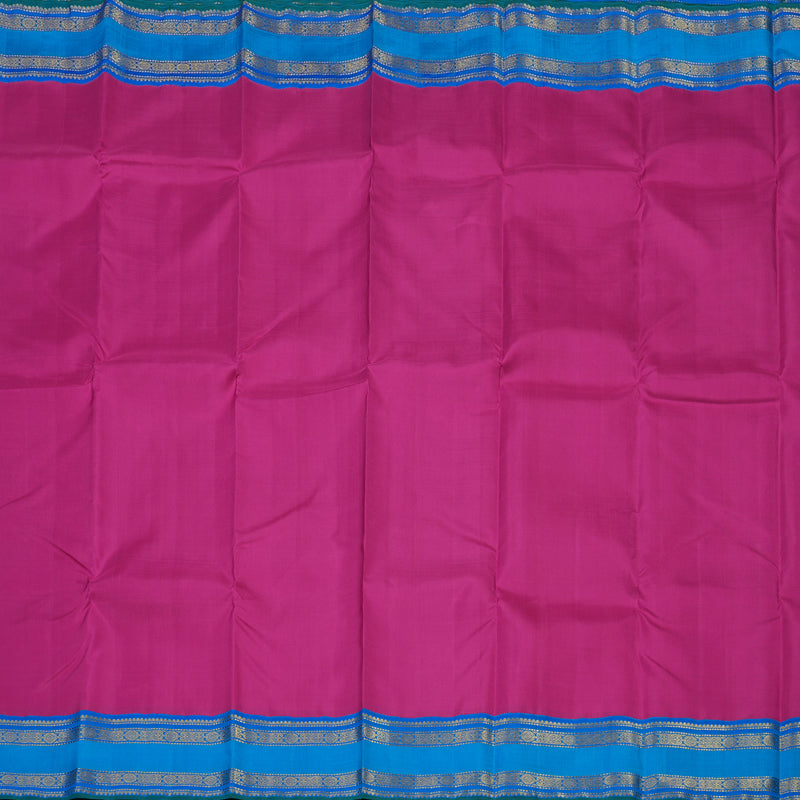 Hayagrivas Handloom Pink Kanjivaram Silk Saree with Aqua Blue Border KBE1823L3-1