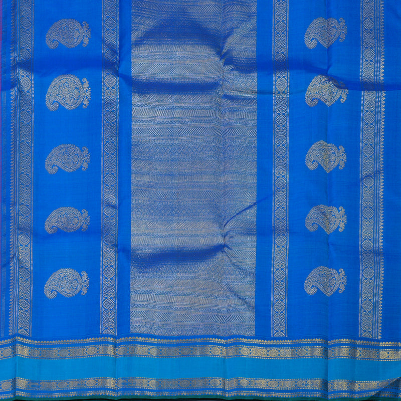 Hayagrivas Handloom Pink Kanjivaram Silk Saree with Aqua Blue Border KBE1823L3-1