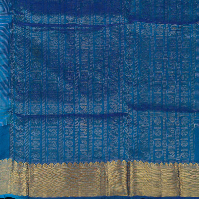 Hayagrivas Ananda Blue Pure Silk Cotton Saree KBE1823L9-1
