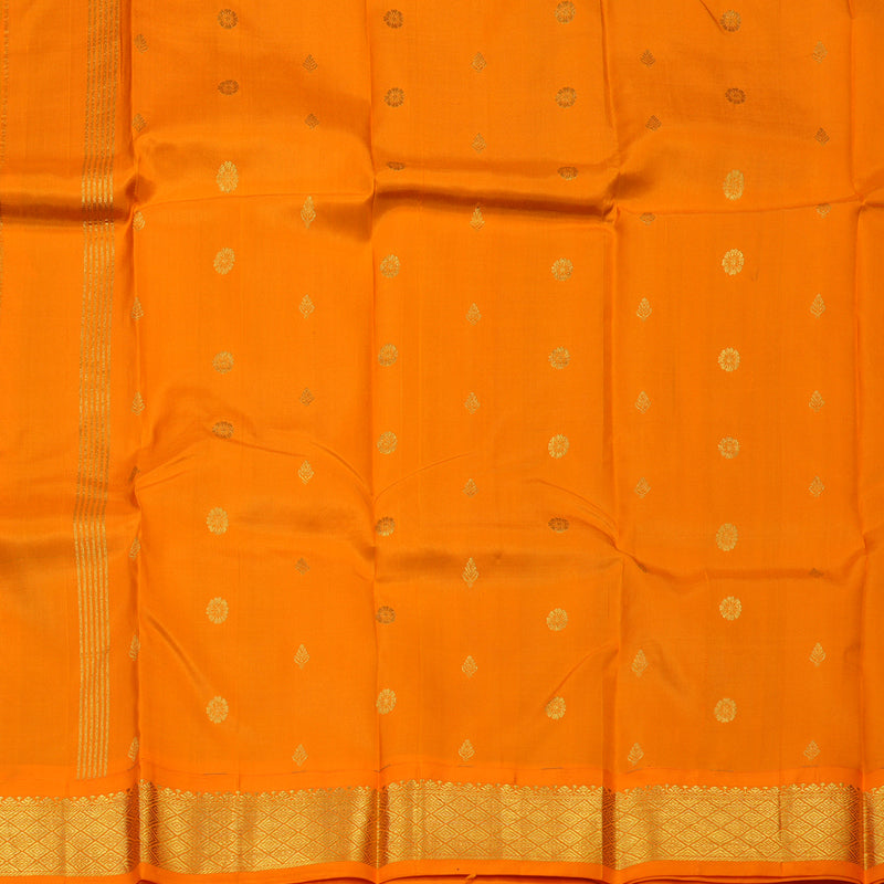 Hayagrivas Lime Green Pure One-sided border Kanjivaram Silk Saree KBE1827L1-12