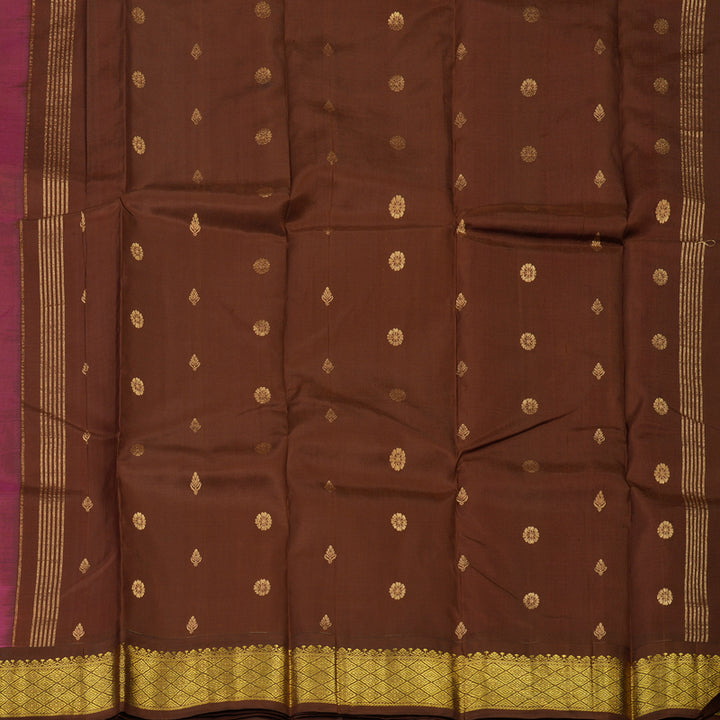 Hayagrivas Bright Pink Pure One-sided Border Kanjivaram Silk Saree KBE1827L1-20