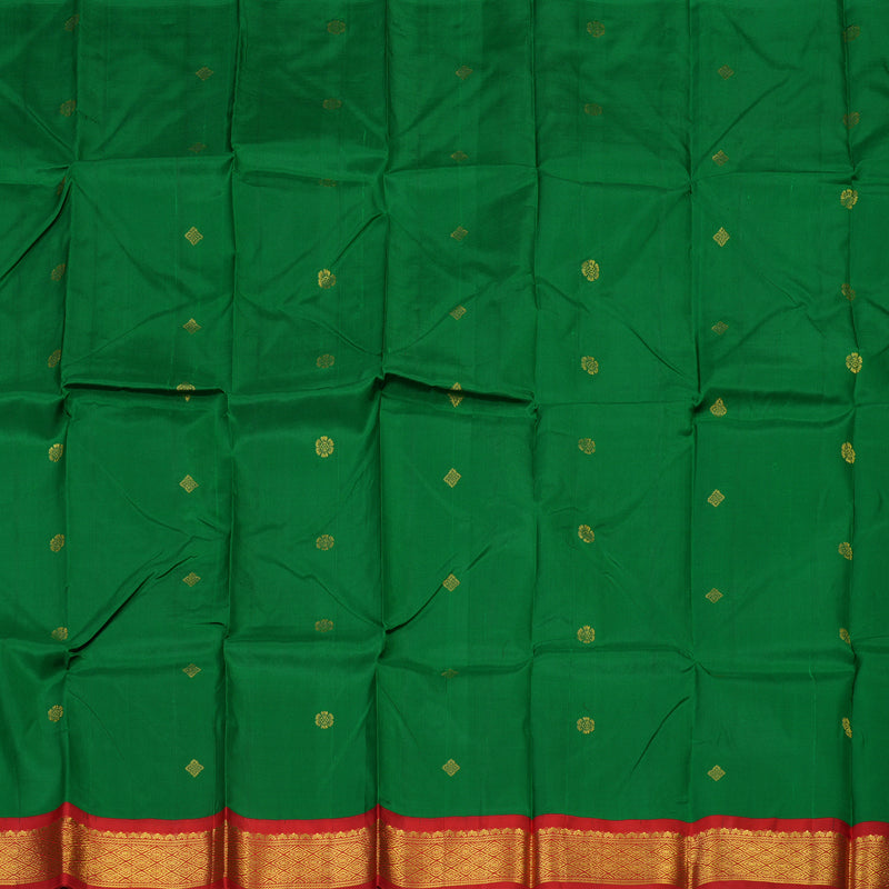 Hayagrivas Green Pure One-sided border Kanjivaram Silk Saree KBE1827L1-22