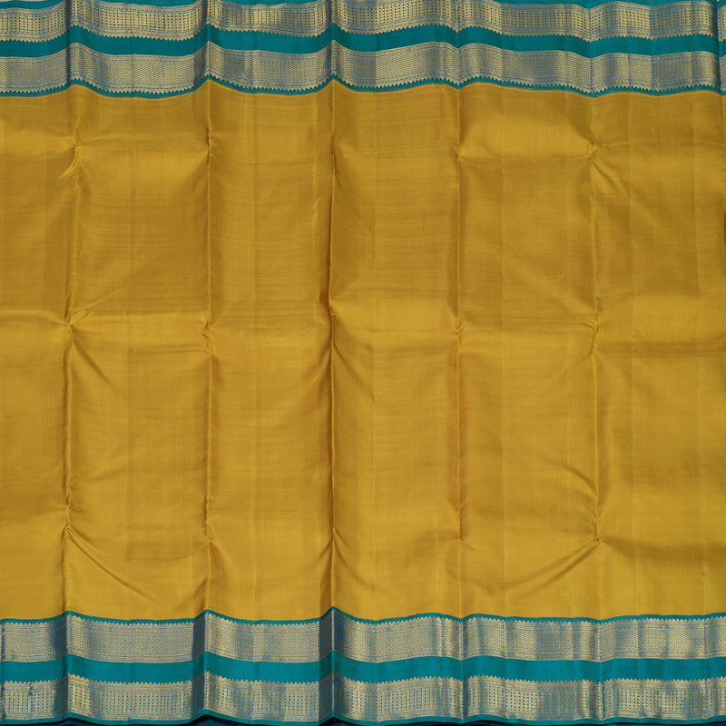 Hayagrivas Handloom Metallic Gold Kanjivaram Silk Saree with Rama Blue border KBE1830L1-1