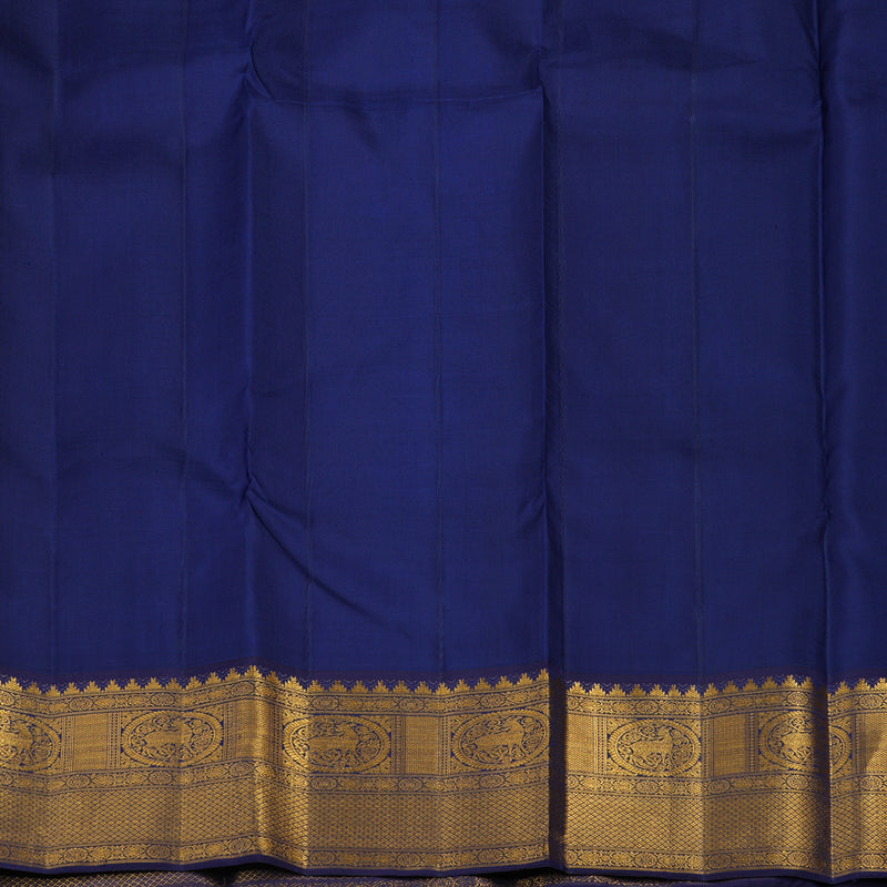 Hayagrivas Handloom Lavendar Kanjivaram Silk Saree with Navy Blue border KBE1830L1-2