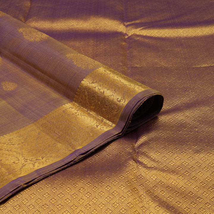 Hayagrivas Handloom Dual Tone (Yellowish-Brown & Purple) Kanjivaram Silk Saree KBE1830L4-1