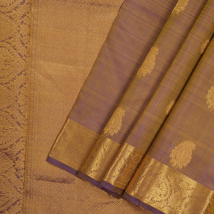 Hayagrivas Handloom Dual Tone (Yellowish-Brown & Purple) Kanjivaram Silk Saree KBE1830L4-1
