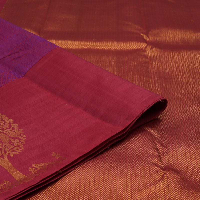 Hayagrivas Handloom Maroon Kanjivaram Silk Saree KBE1830L7-1