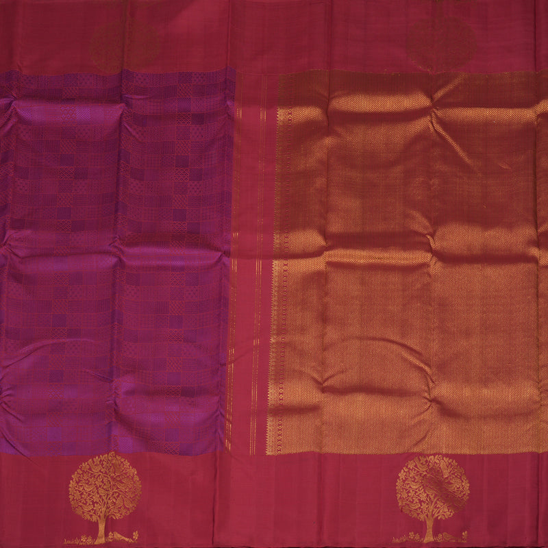 Hayagrivas Handloom Maroon Kanjivaram Silk Saree KBE1830L7-1