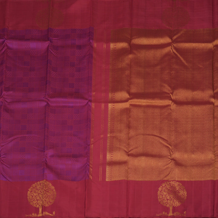 Hayagrivas Handloom Maroon Kanjivaram Silk Saree KBE1830L7-1