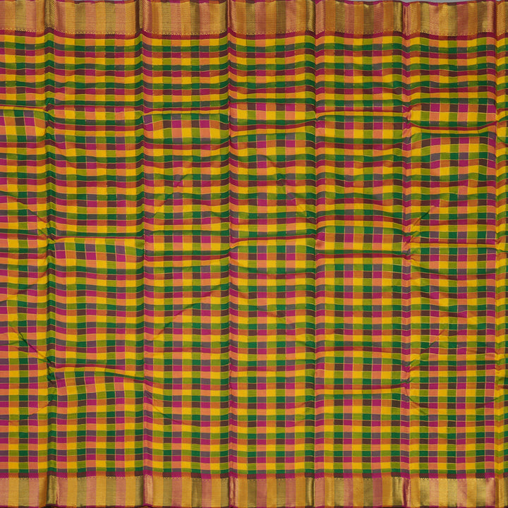 Hayagrivas Handloom Multicolour Checks Kanjivaram Silk Saree KBE1831L13-1