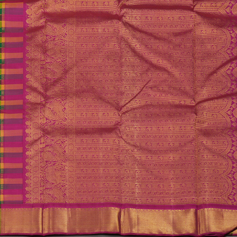 Hayagrivas Handloom Multicolour Checks Kanjivaram Silk Saree KBE1831L13-1