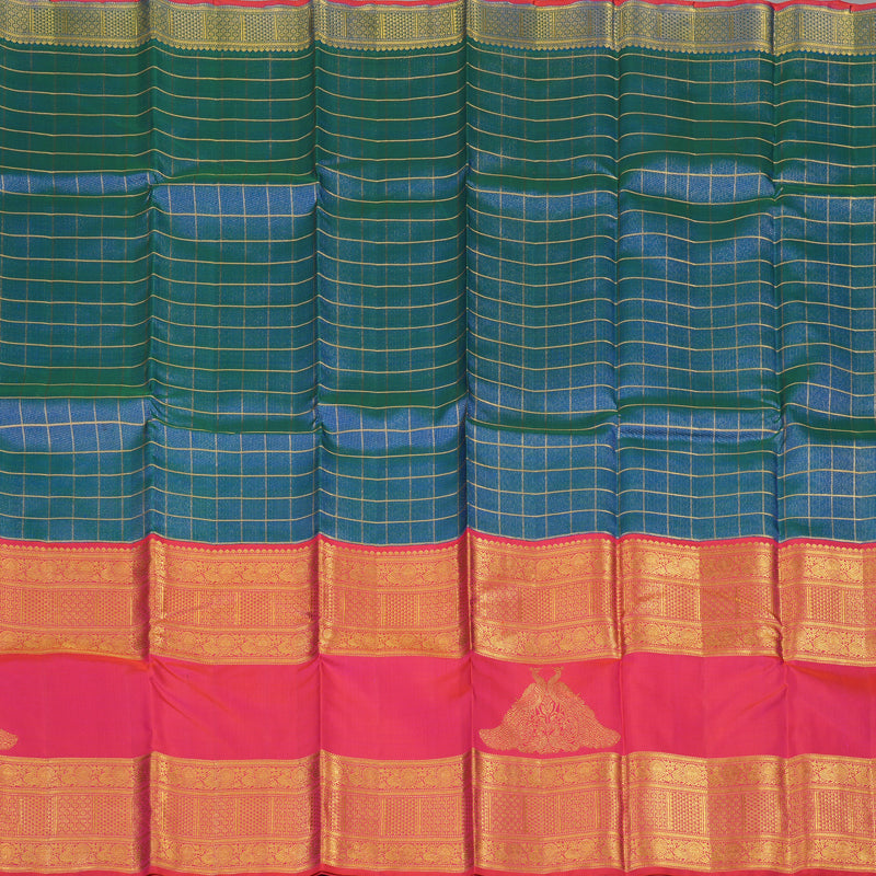 Hayagrivas Handloom Mayilkazhuthu Kanjivaram Silk Saree with Pink Border KBE1831L21-1