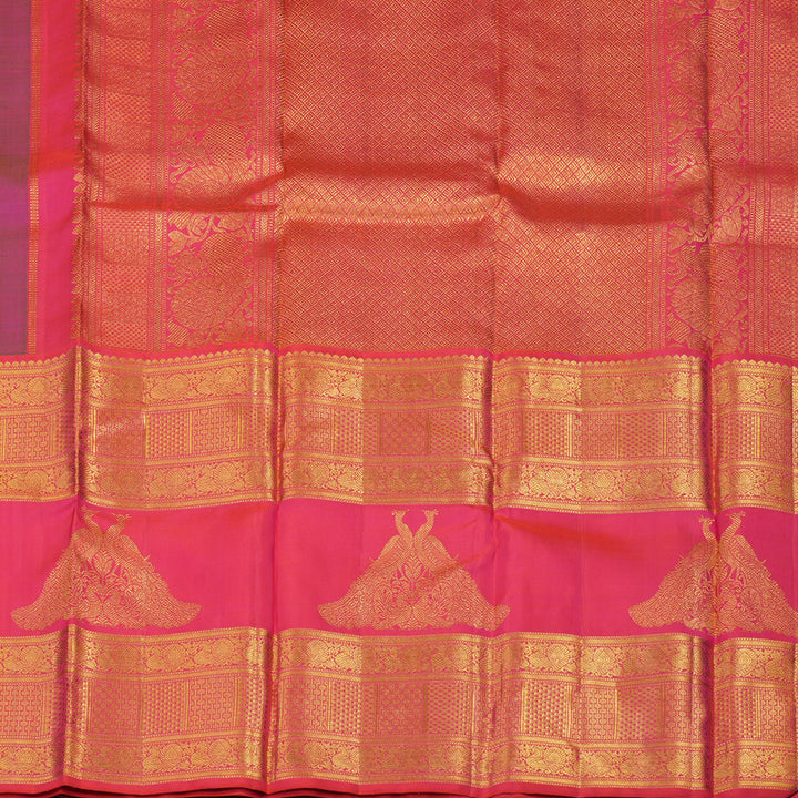 Hayagrivas Handloom Mayilkazhuthu Kanjivaram Silk Saree with Pink Border KBE1831L21-1