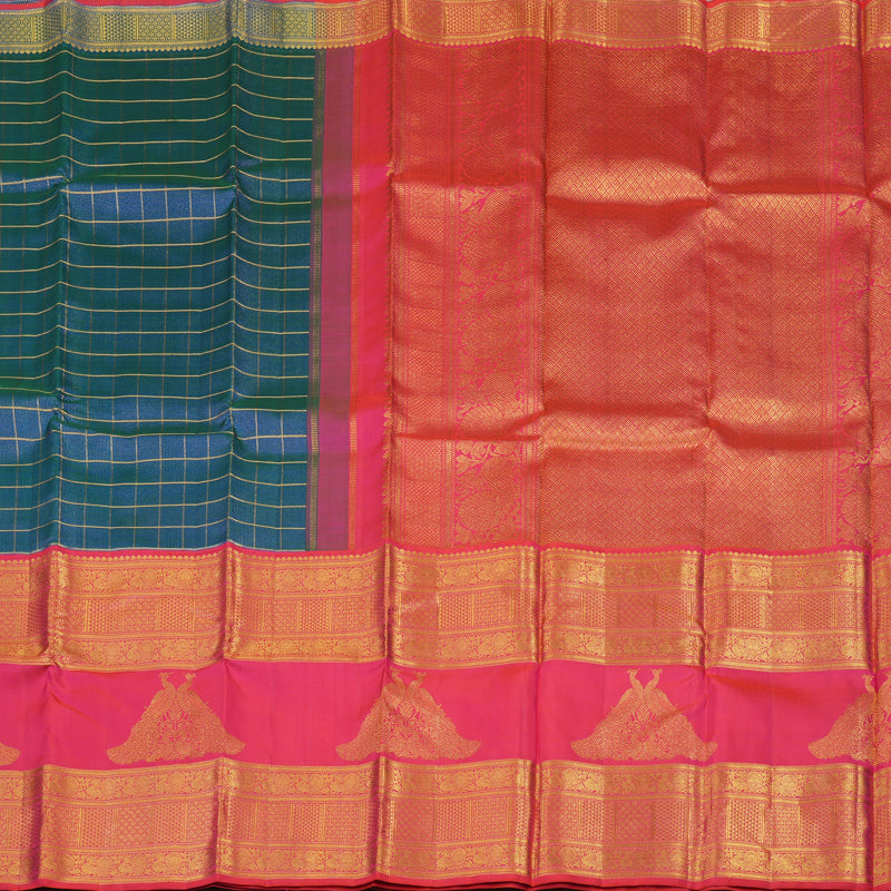 Hayagrivas Handloom Mayilkazhuthu Kanjivaram Silk Saree with Pink Border KBE1831L21-1