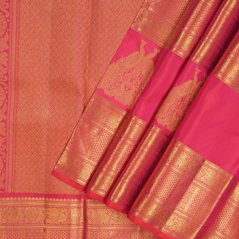 Hayagrivas Handloom Mayilkazhuthu Kanjivaram Silk Saree with Pink Border KBE1831L21-1