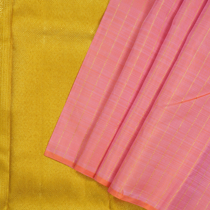 Hayagrivas Handloom Peach Pink Kanjivaram Silk Saree KBE1831L23-1