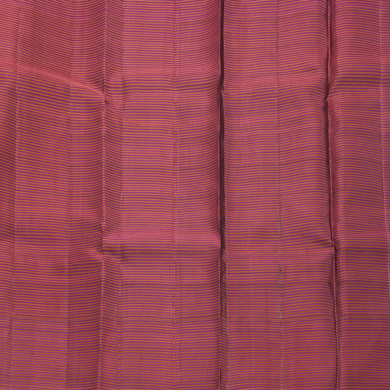 Hayagrivas Handloom Black Kanjivaram Silk Saree with Pink & Orange stripes Border KBE1831L28-1