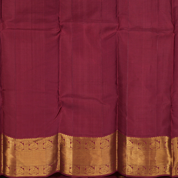 Hayagrivas Handloom Dark Lavender Kanjivaram Silk Saree with Maroon Border KBE1831L3-1