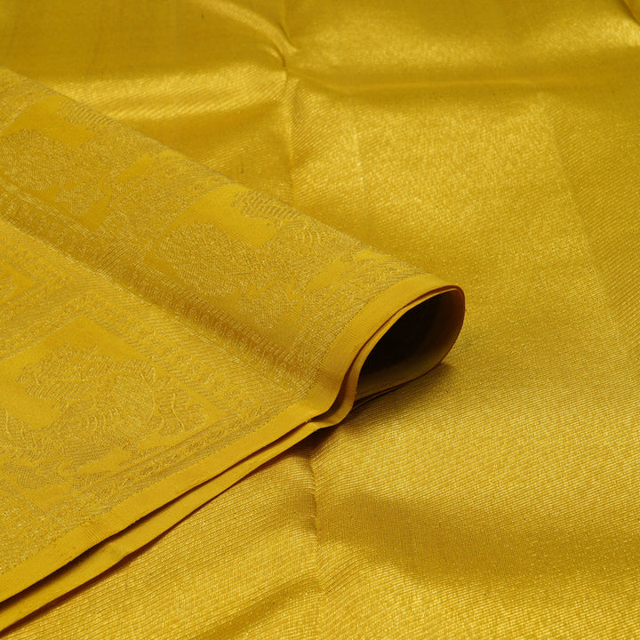 Hayagrivas Handloom Sky Blue Kanjivaram Silk Saree with Sampanga Yellow Border KBE1831L34-1