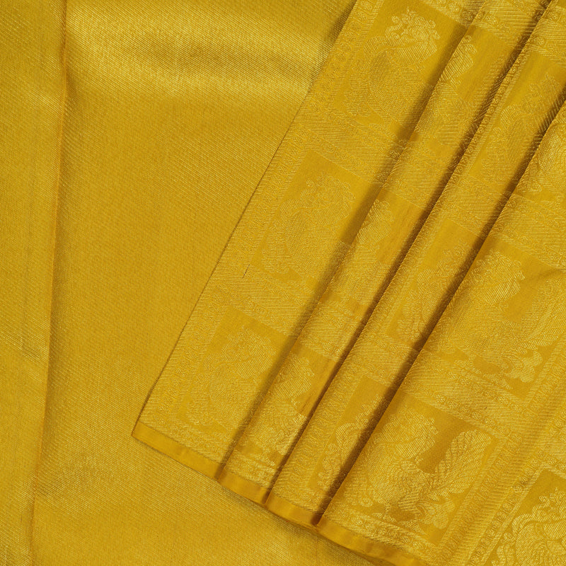 Hayagrivas Handloom Sky Blue Kanjivaram Silk Saree with Sampanga Yellow Border KBE1831L34-1