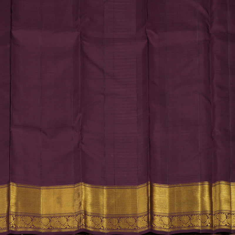 Hayagrivas Handloom Orange & Pink checks Kanjivaram Silk Saree with Burgundy KBE1631L38-1