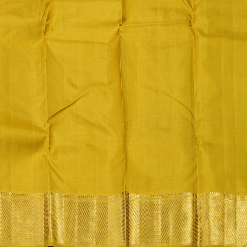 Hayagrivas Handloom Purple Kanjivaram Silk Saree with Sampanga Yellow Border KBE1831L40-1